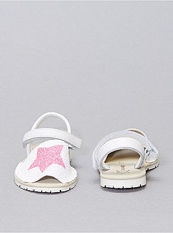 Leren sandalen met sterretje - Kiabi