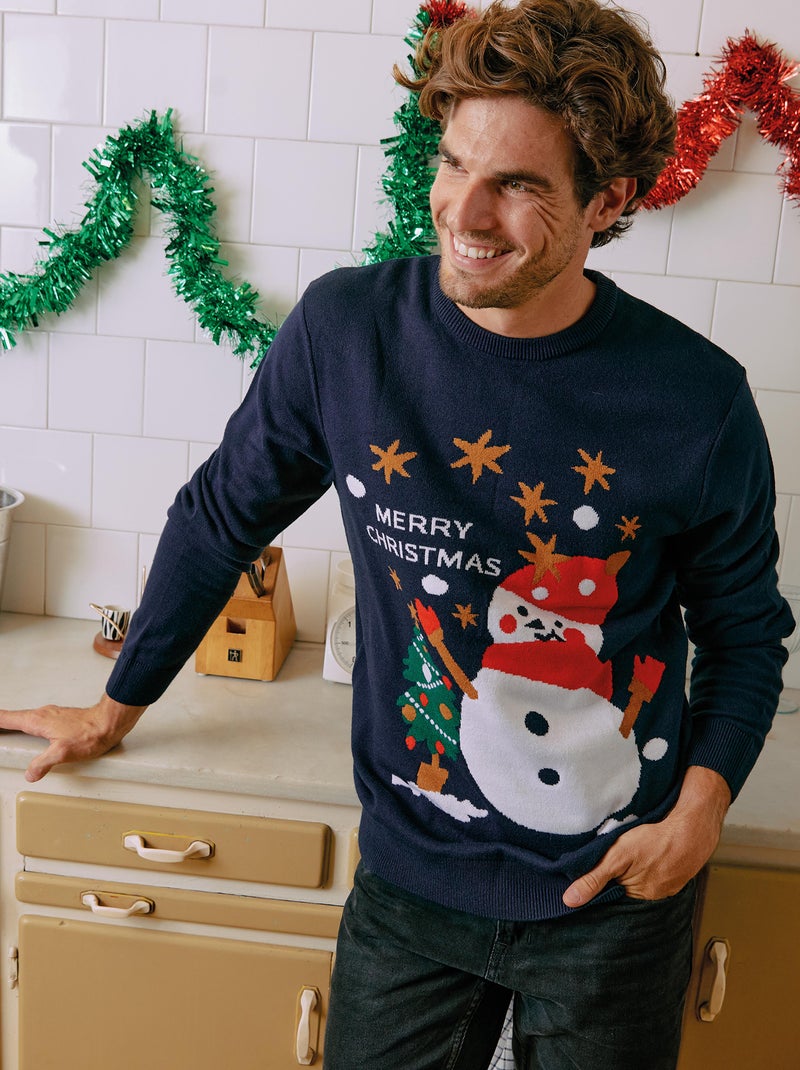 Leuke kersttrui BLAUW - Kiabi
