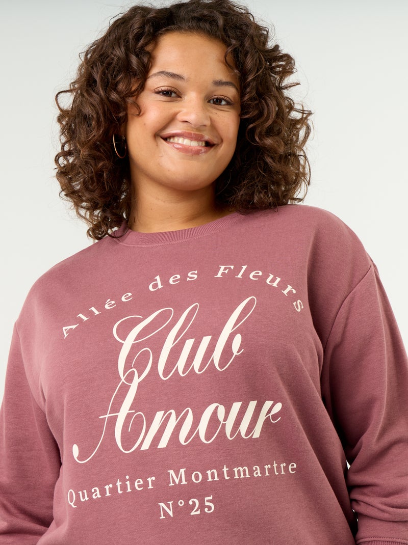 Licht bedrukt sweatshirt van French Terry Rose - Kiabi