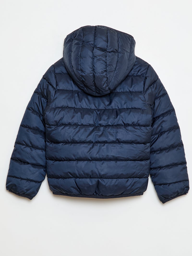 Licht donsjack met capuchon Blauw - Kiabi