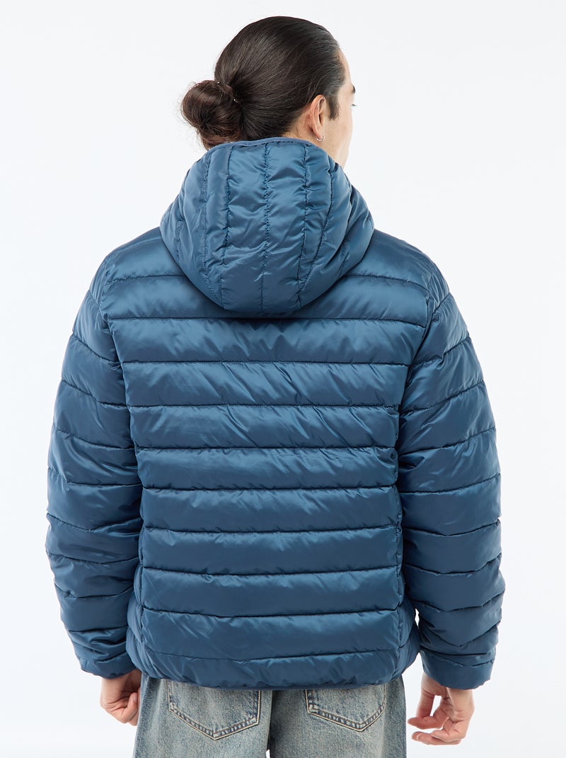 Licht donsjas met capuchon Blauw - Kiabi