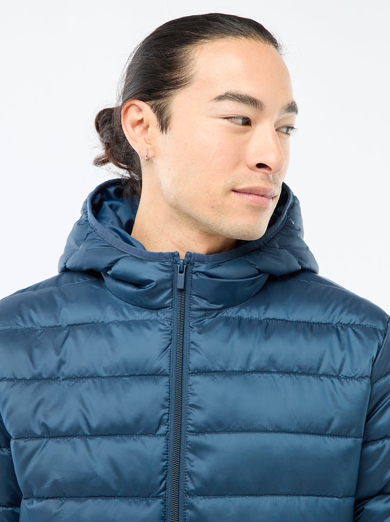 Licht donsjas met capuchon Blauw - Kiabi