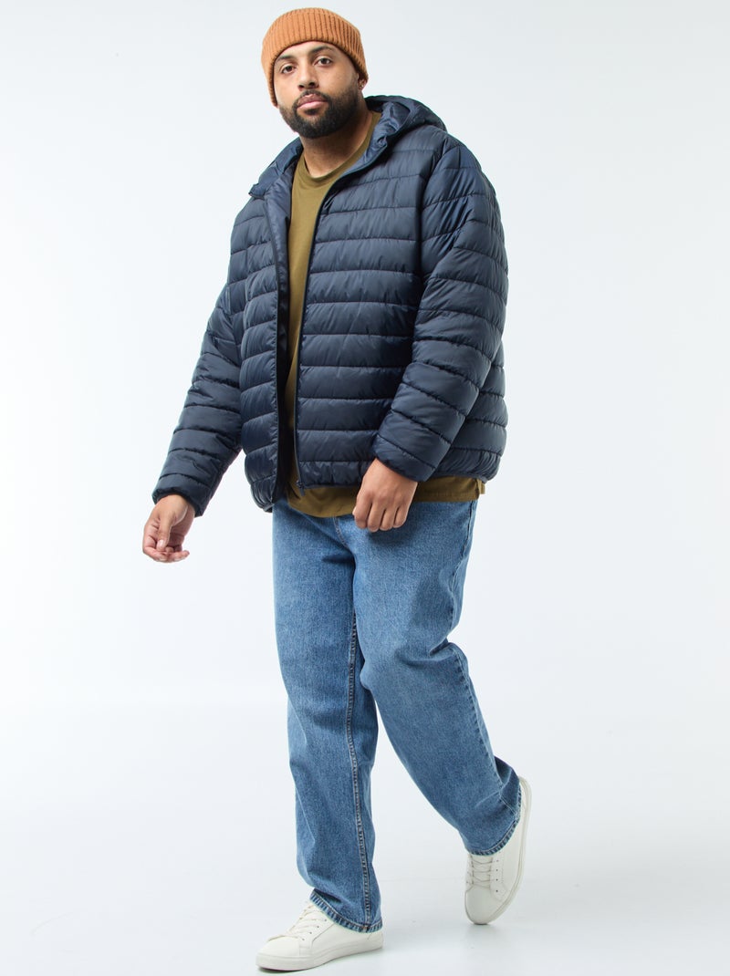 Licht, doorgestikt donsjack met capuchon Blauw - Kiabi