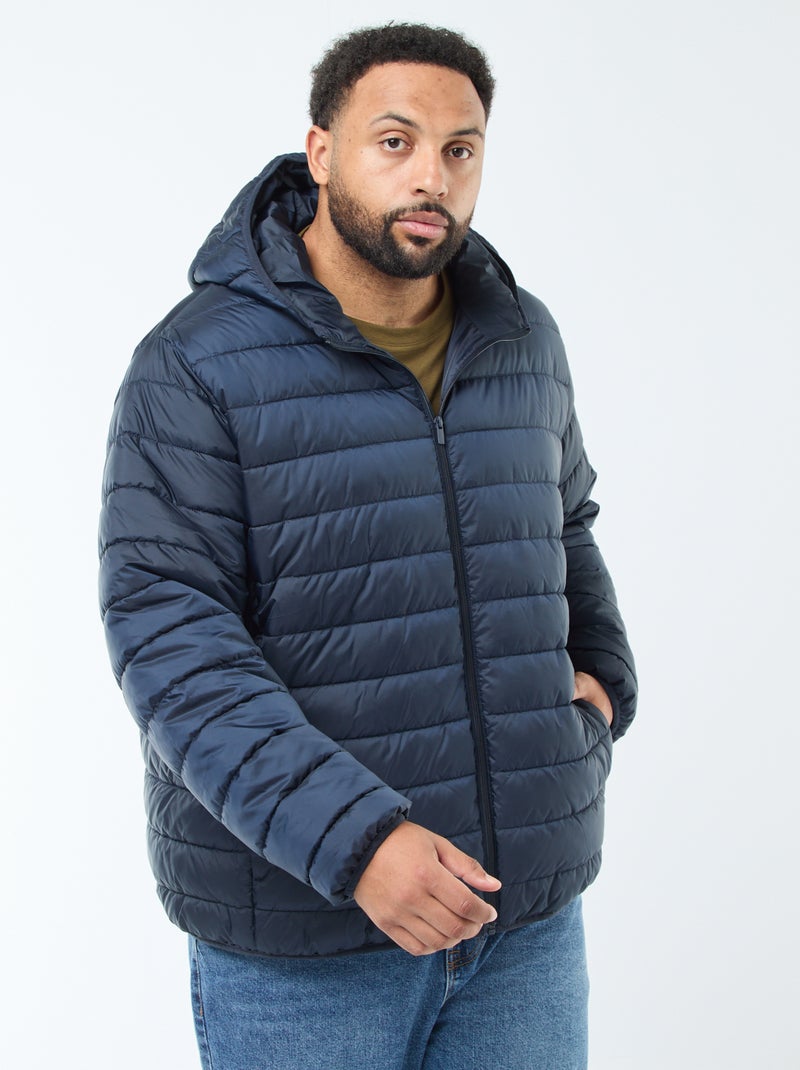 Licht, doorgestikt donsjack met capuchon Blauw - Kiabi