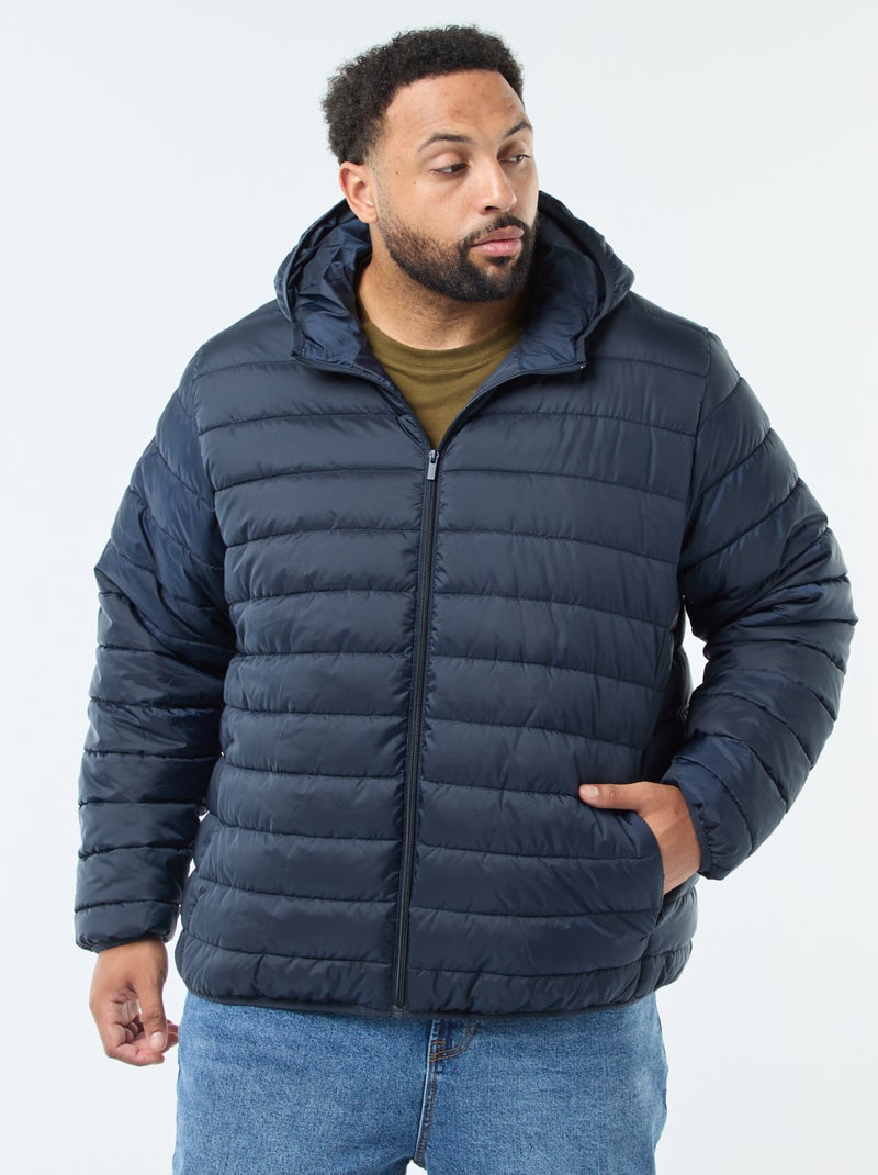 Licht, doorgestikt donsjack met capuchon Blauw - Kiabi