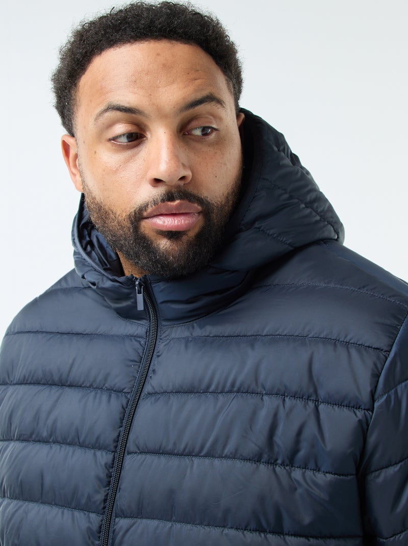 Licht, doorgestikt donsjack met capuchon Blauw - Kiabi