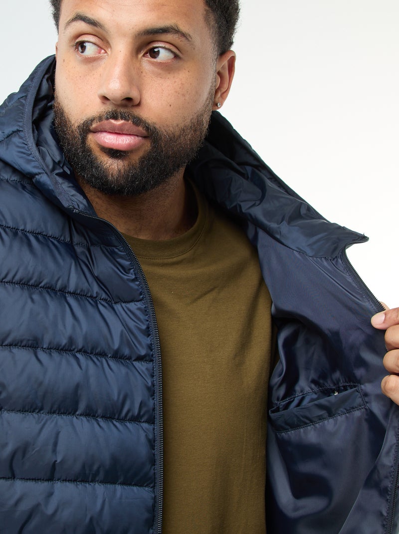 Licht, doorgestikt donsjack met capuchon Blauw - Kiabi