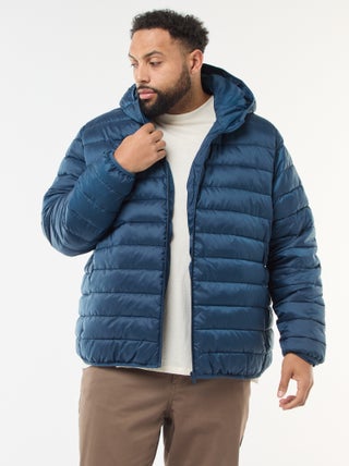 Licht, doorgestikt donsjack met capuchon