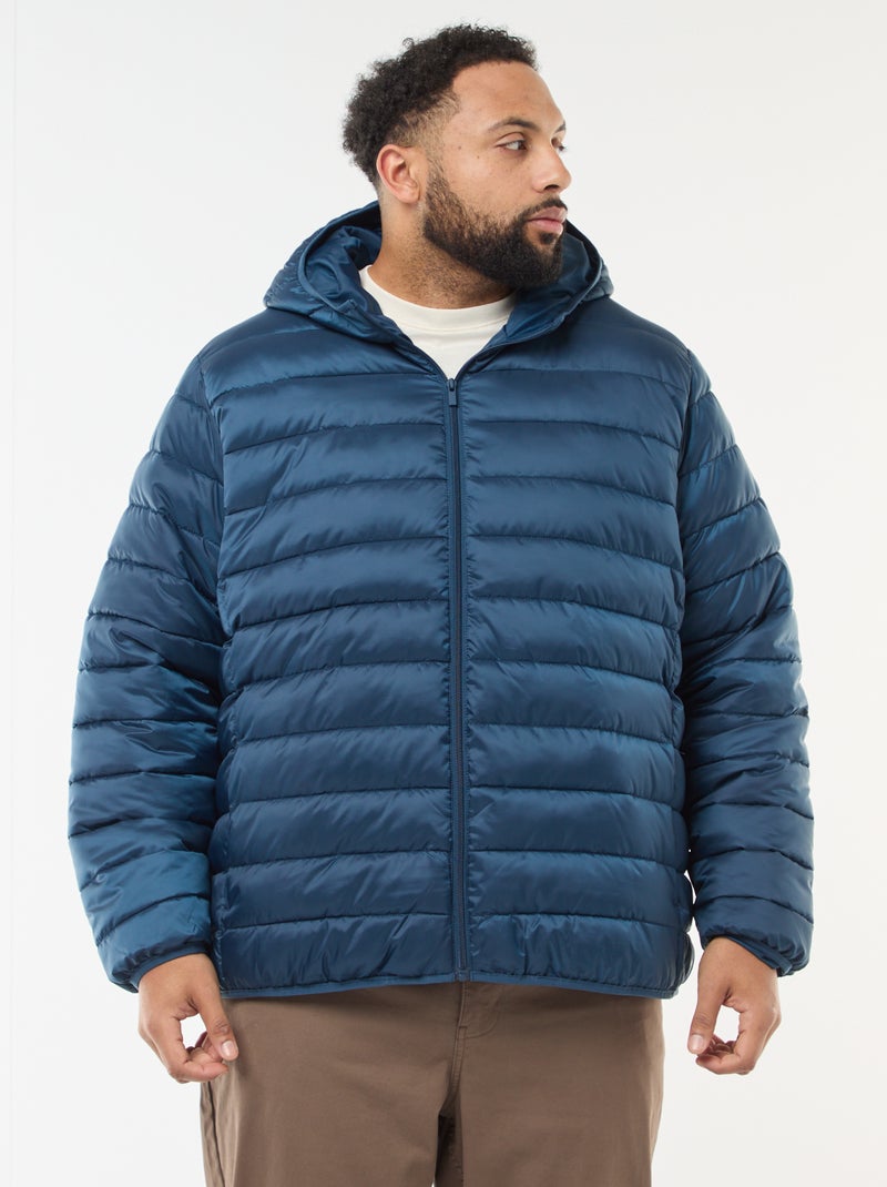 Licht, doorgestikt donsjas met capuchon Blauw - Kiabi