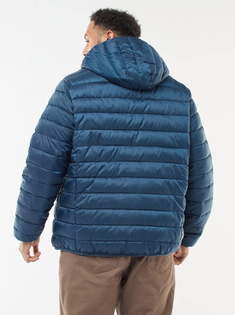 Licht, doorgestikt donsjas met capuchon Blauw - Kiabi