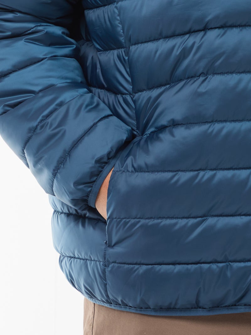 Licht, doorgestikt donsjas met capuchon Blauw - Kiabi