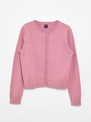 Licht effen vest met ronde hals