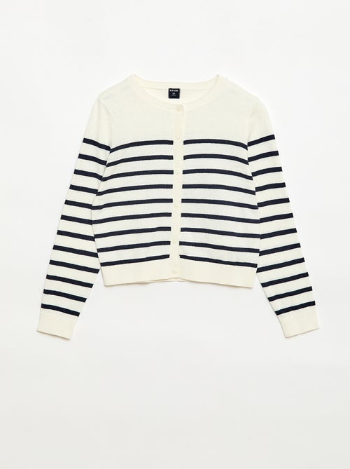 Licht gestreept vest met ronde hals - Kiabi