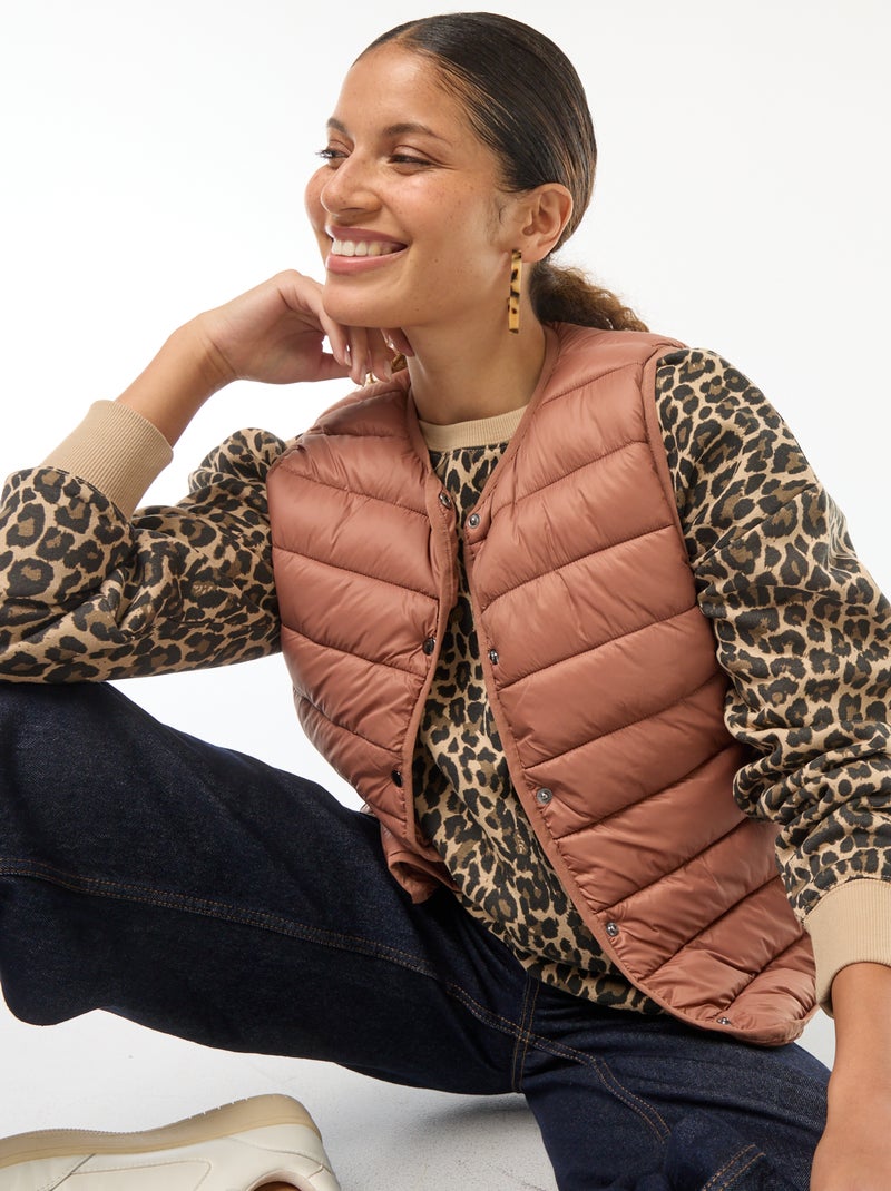 Licht gewatteerde bodywarmer Bruin - Kiabi