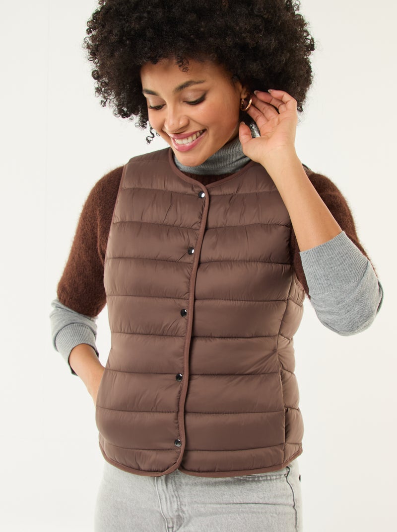 Licht gewatteerde bodywarmer Bruin - Kiabi