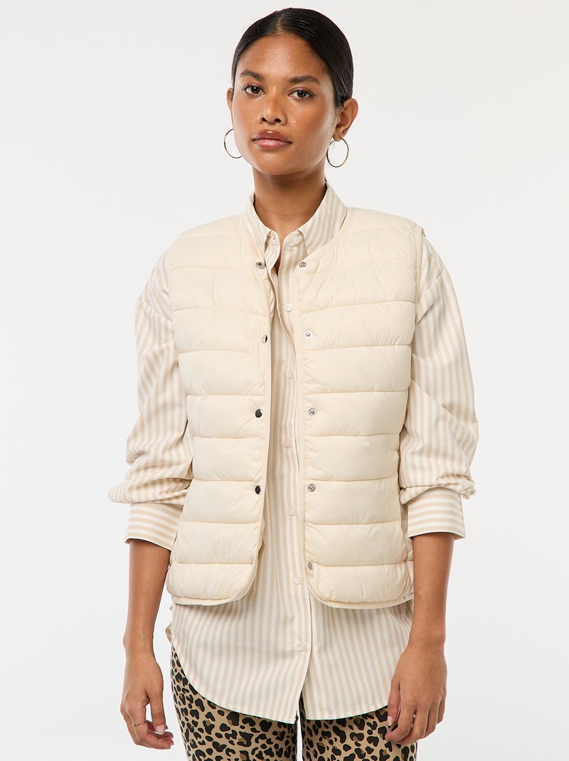 Licht gewatteerde bodywarmer Wit - Kiabi
