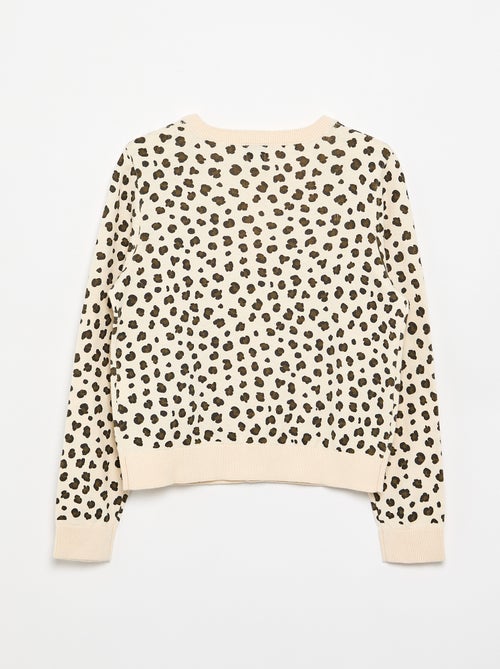 Licht gilet met ronde hals en luipaardprint - Kiabi