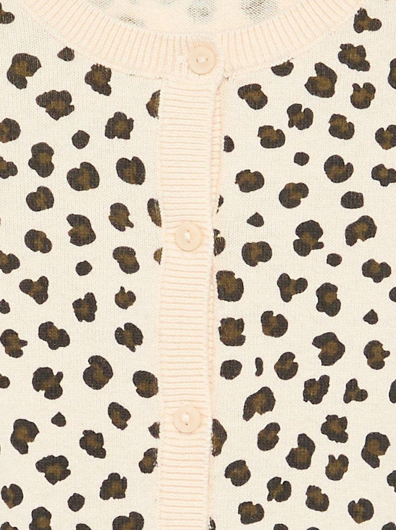 Licht gilet met ronde hals en luipaardprint Biege - Kiabi