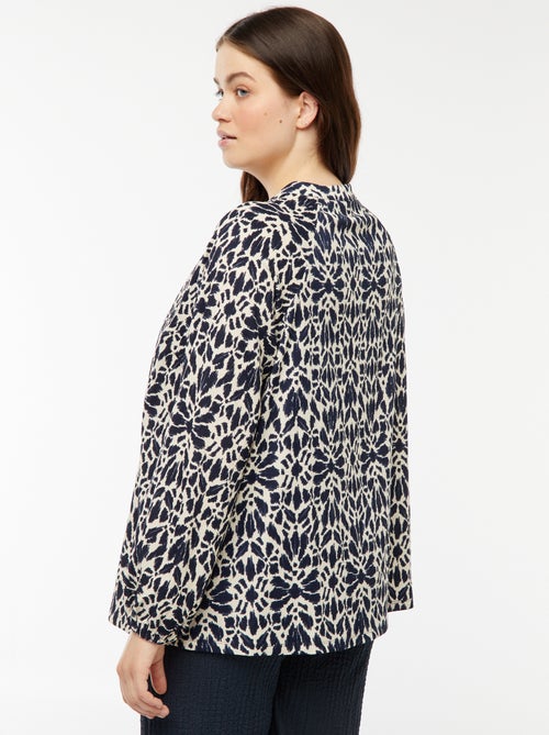 Lichte blouse met lange mouwen en motiefje - Kiabi