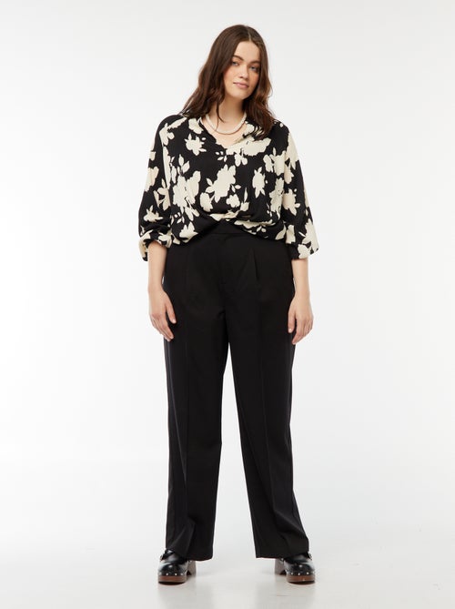 Lichte blouse met lange mouwen en motiefje - Kiabi