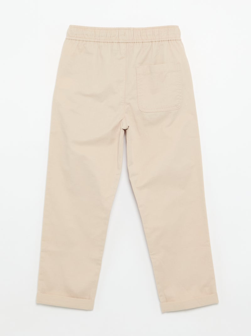 Lichte effen broek Biege - Kiabi