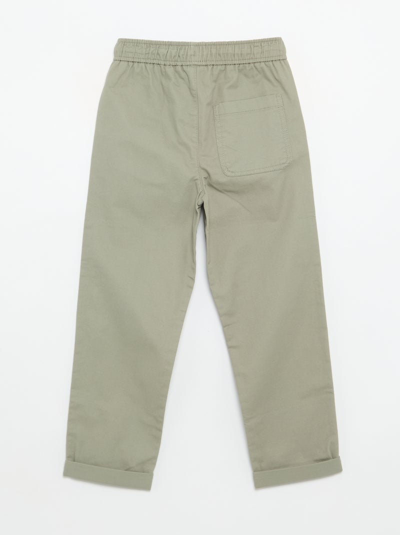 Lichte effen broek Groen - Kiabi