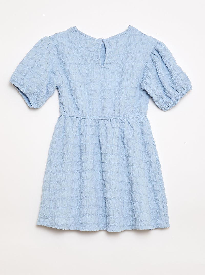 Lichte effen jurk met korte mouwen Blauw - Kiabi
