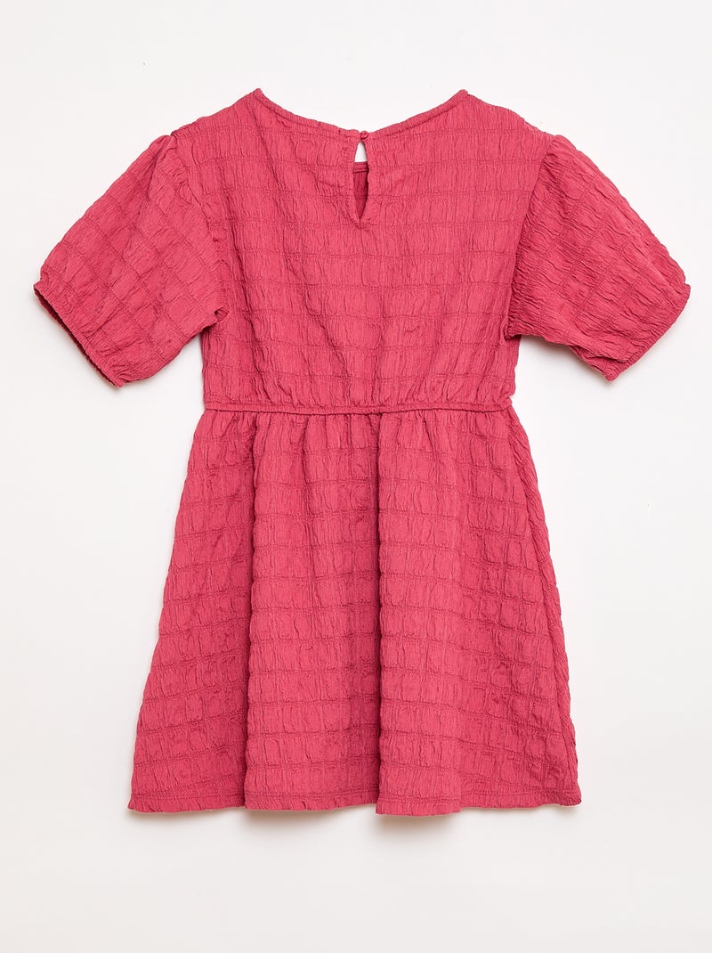 Lichte effen jurk met korte mouwen Rose - Kiabi