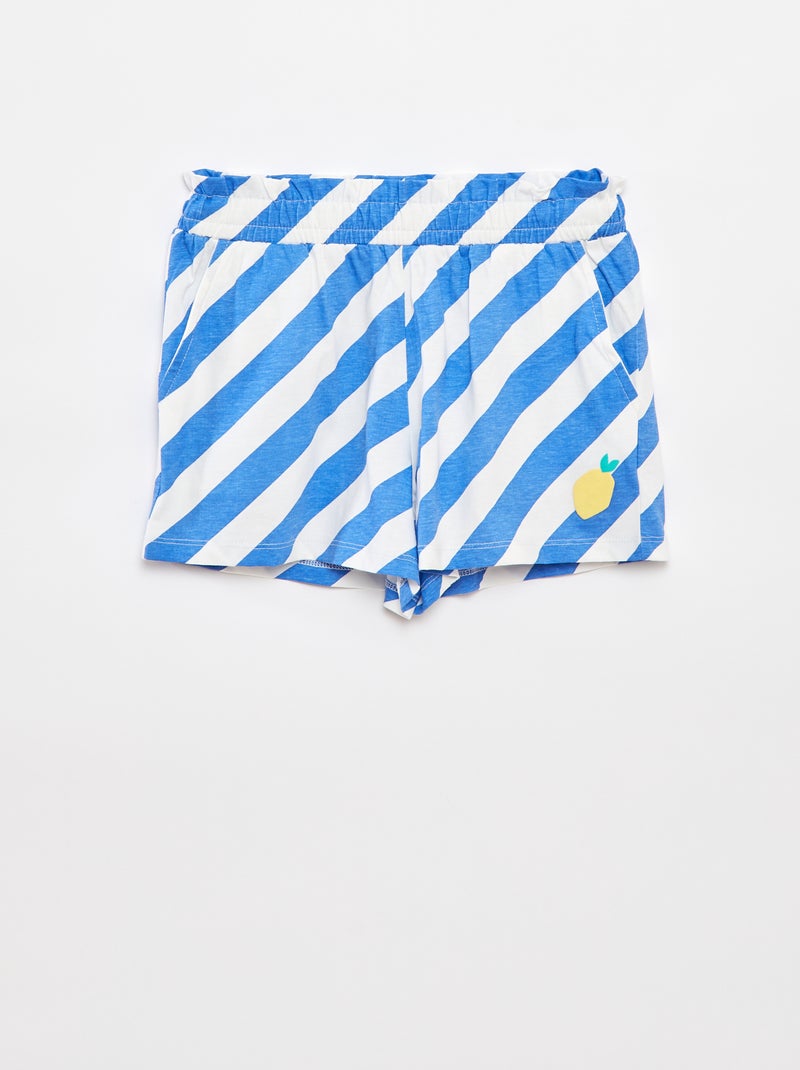 Lichte gekleurde short met twee zakken BLAUW - Kiabi