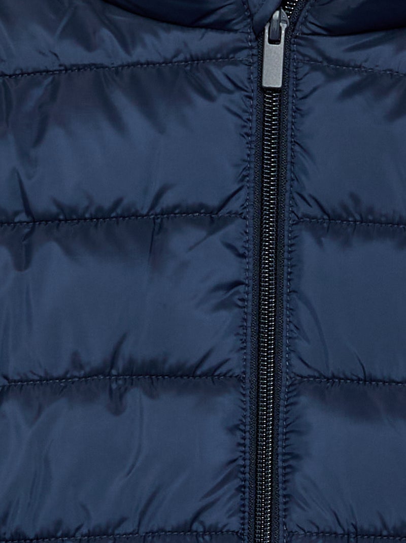 Lichte gewatteerde jas met capuchon Blauw - Kiabi