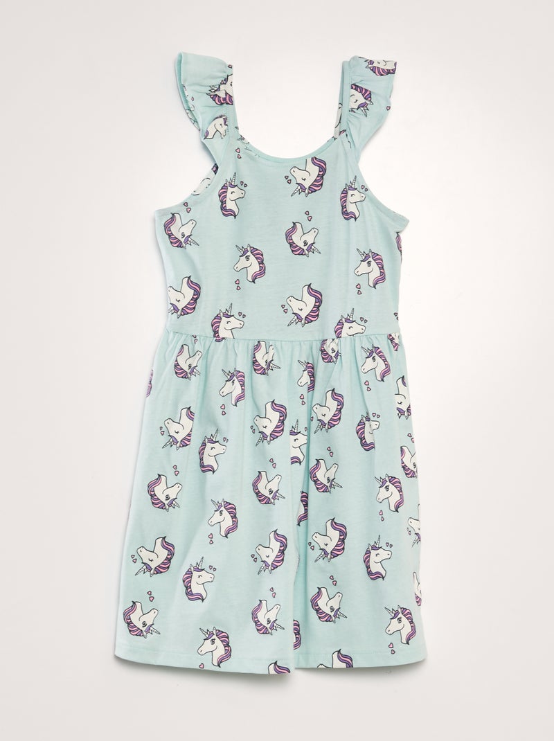 Lichte jurk met print BLAUW - Kiabi