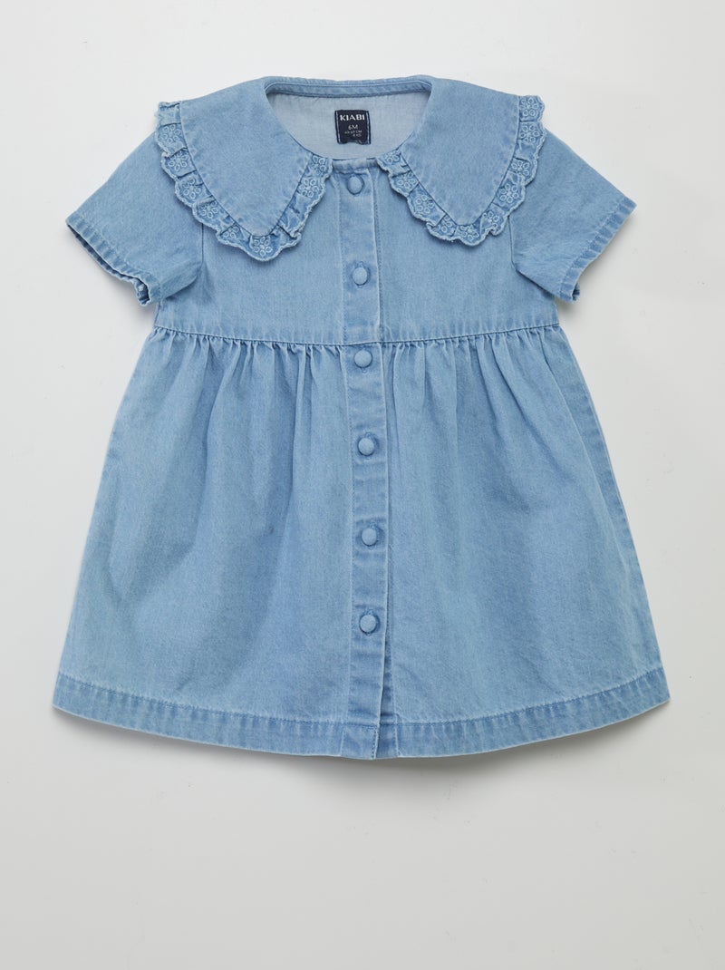 Lichte jurk van denimachtige stof BLAUW - Kiabi