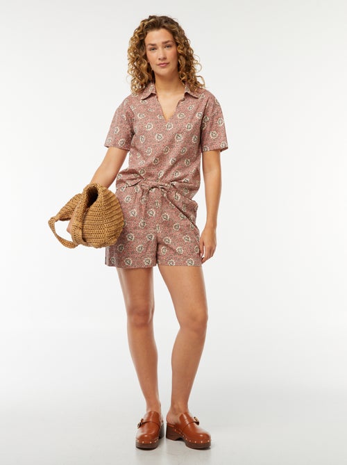 Lichte short met bloemmotiefje - Kiabi