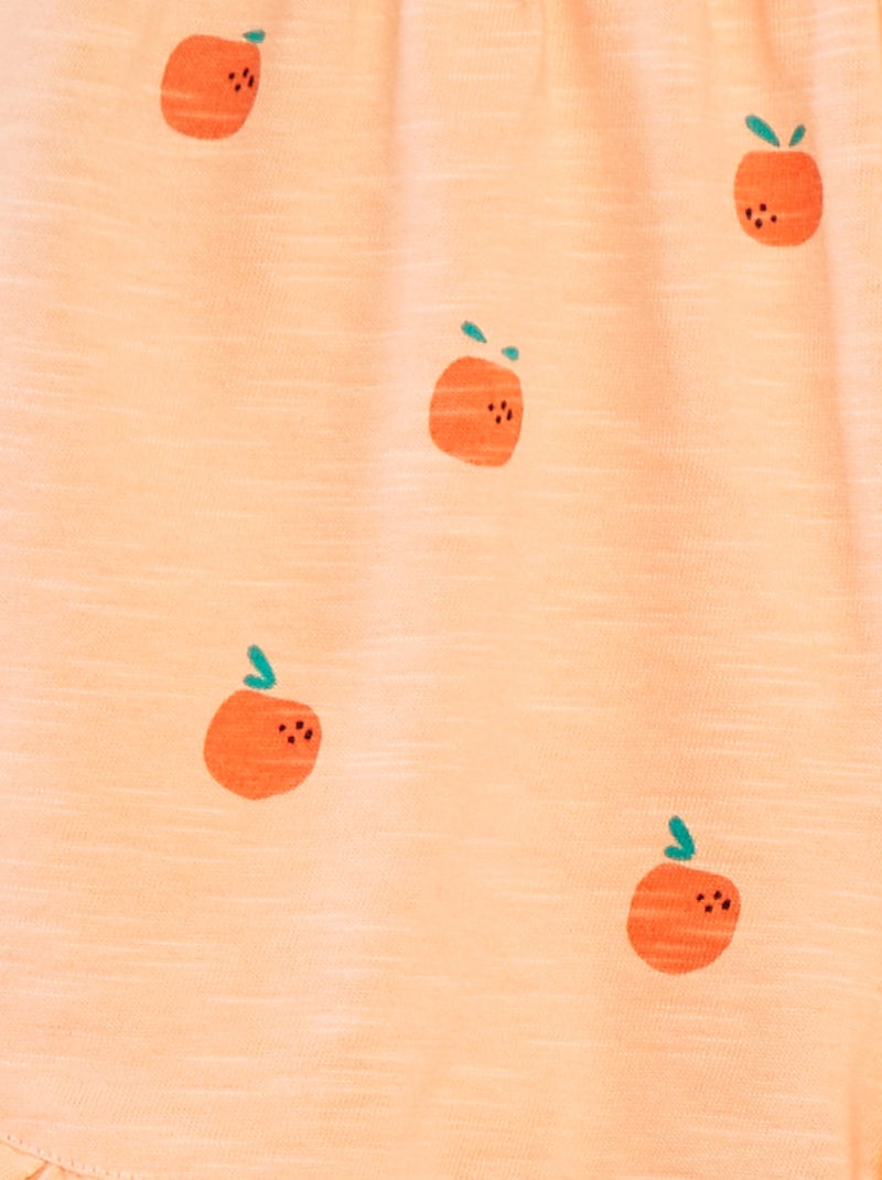 Lichte short met ruches en print ORANJE - Kiabi