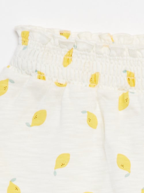 Lichte short met ruches en print - Kiabi