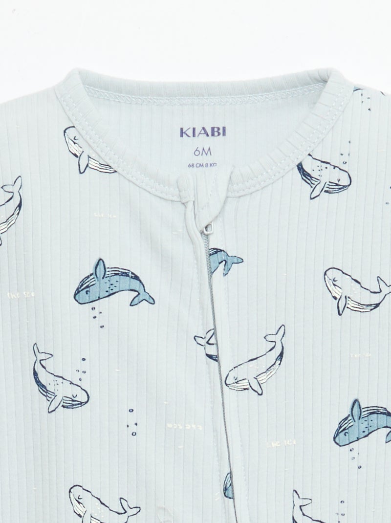 Lichte slaapzak met korte mouwen en all-over motief Blauw - Kiabi