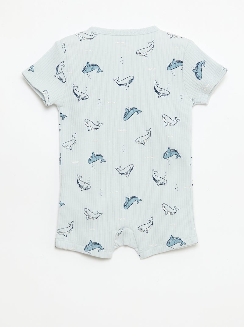 Lichte slaapzak met korte mouwen en all-over motief Blauw - Kiabi