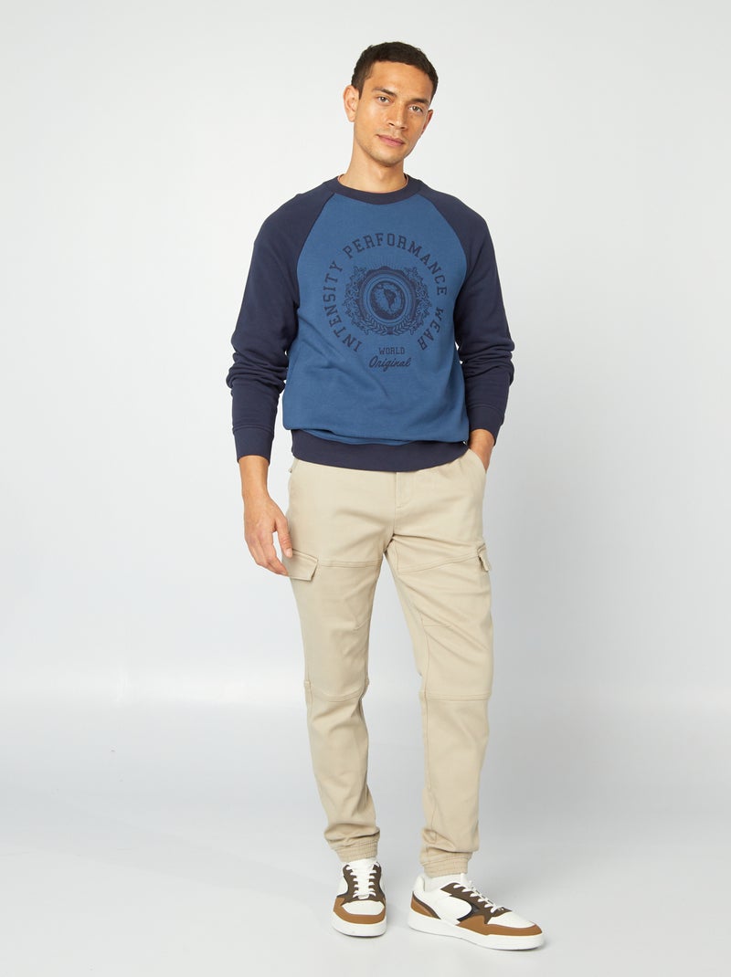 Lichte sweater met raglanmouwen BLAUW - Kiabi