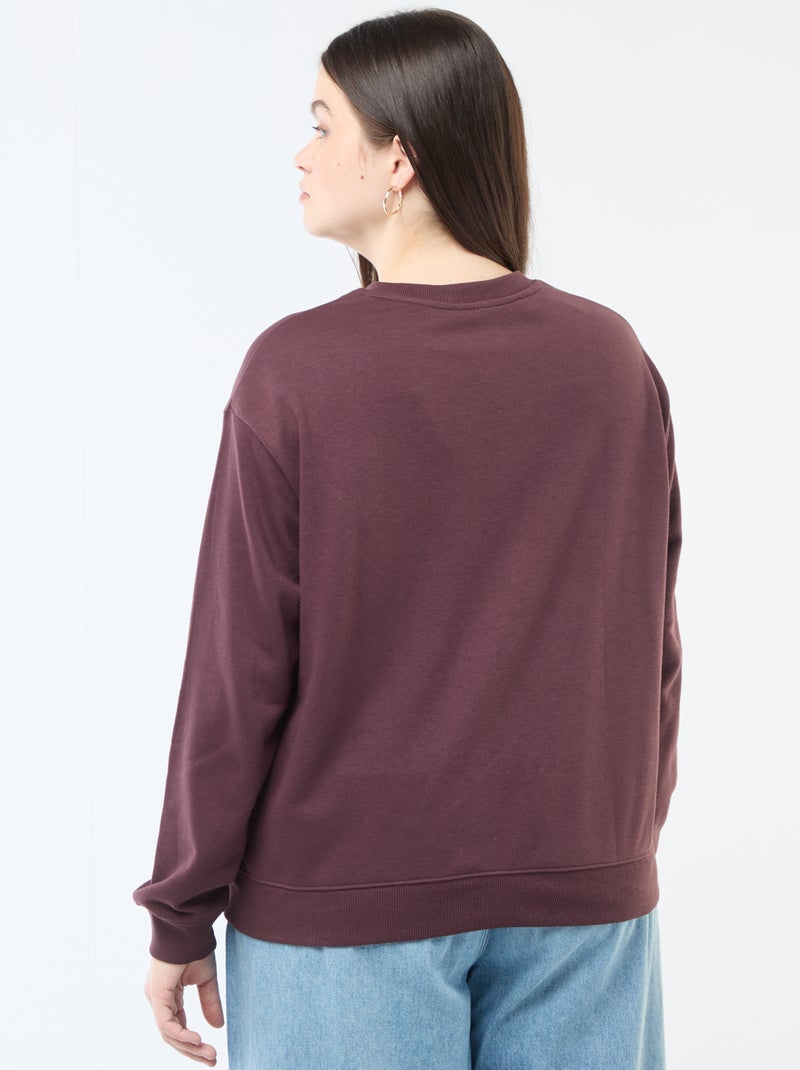 Lichte sweater van French Terry met opschrift Bruin - Kiabi