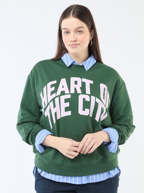 Lichte sweater van French Terry met opschrift - Kiabi