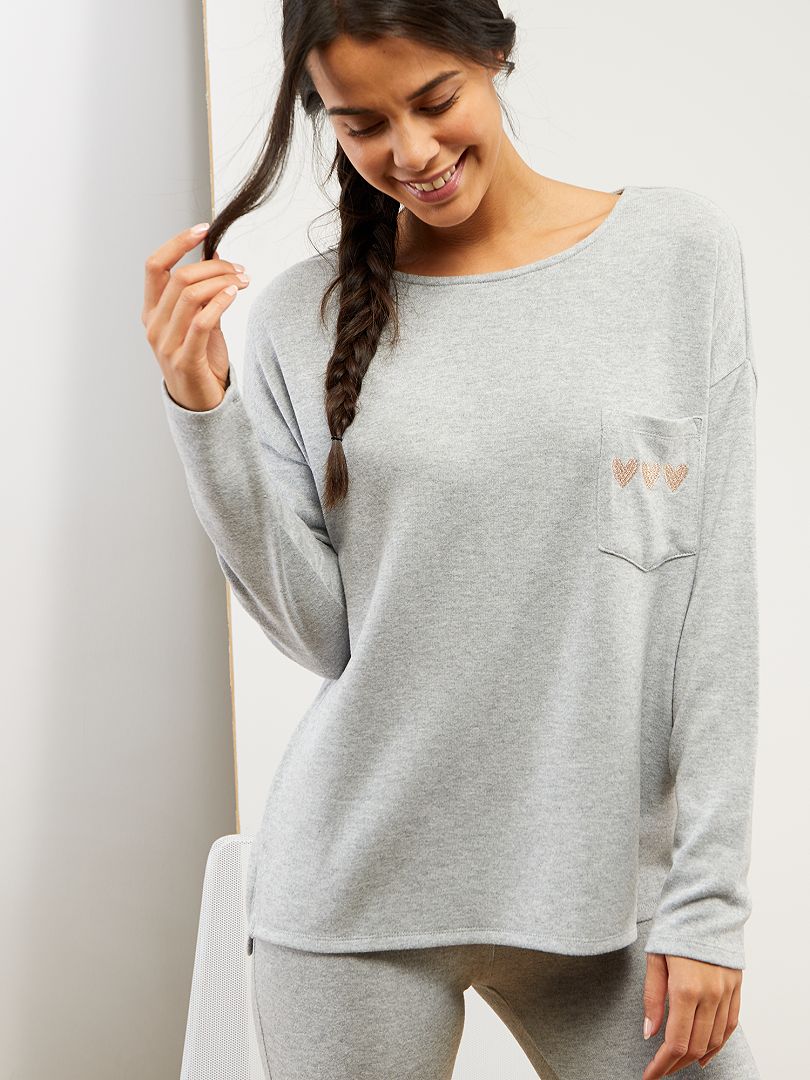 Lichte sweater van zacht tricot GRIJS - Kiabi
