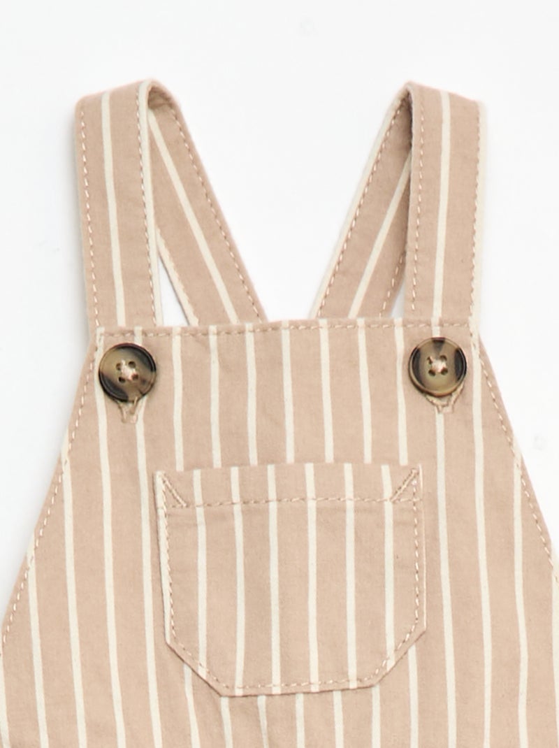 Lichte tuinbroek met verstelbare bandjes Biege - Kiabi