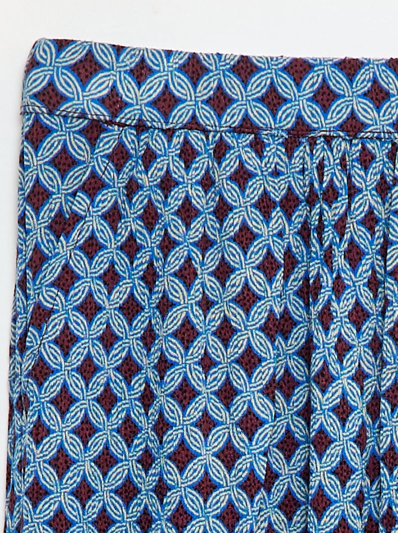 Lichte, uitlopende rok met waxprint Paars - Kiabi