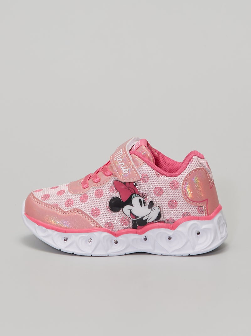 Lichtgevende Minnie Mouse-sneakers roze - Kiabi