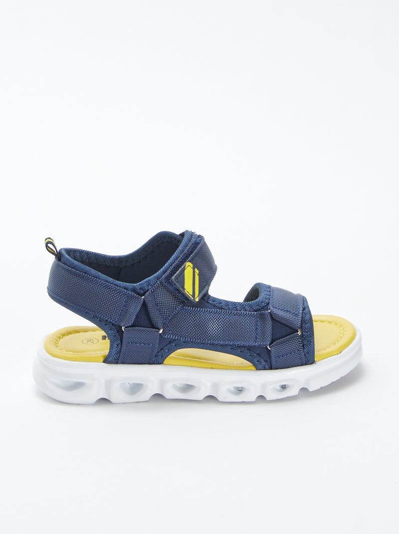 Lichtgevende sandalen met klittenbanden BLAUW - Kiabi