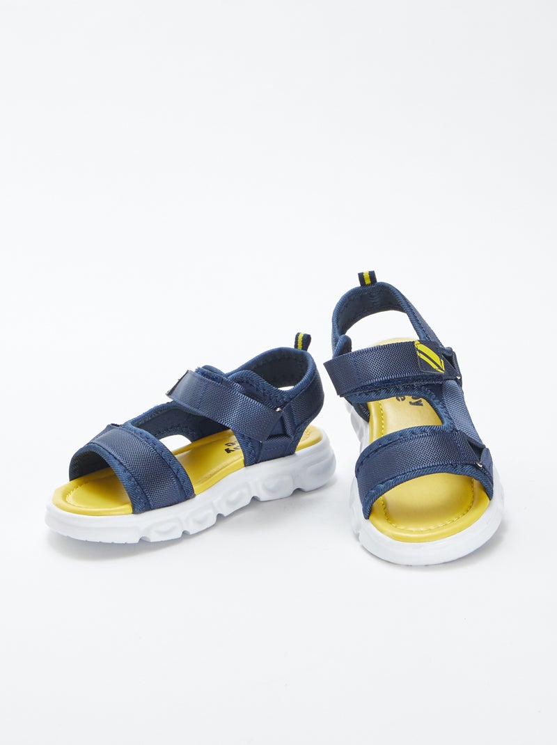 Lichtgevende sandalen met klittenbanden BLAUW - Kiabi