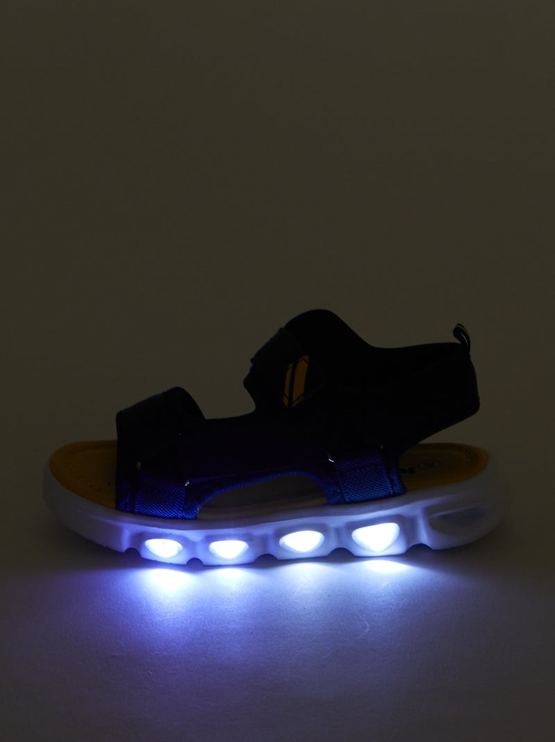 Lichtgevende sandalen met klittenbanden BLAUW - Kiabi