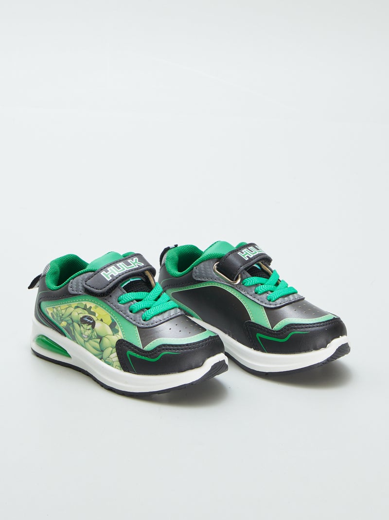 Lichtgevende sneakers met 'Hulk'-print ZWART - Kiabi