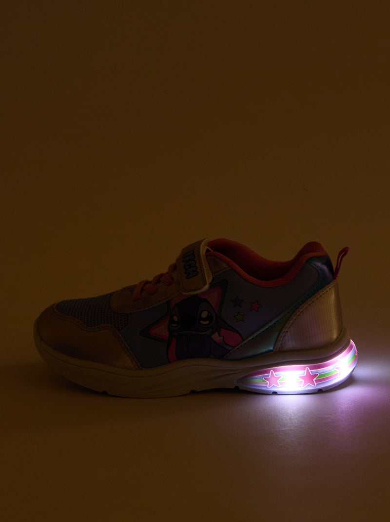 Lichtgevende Stitch-sneakers Biege - Kiabi