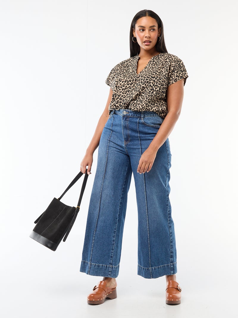 Lichtgewicht bloes met korte mouwen Biege - Kiabi